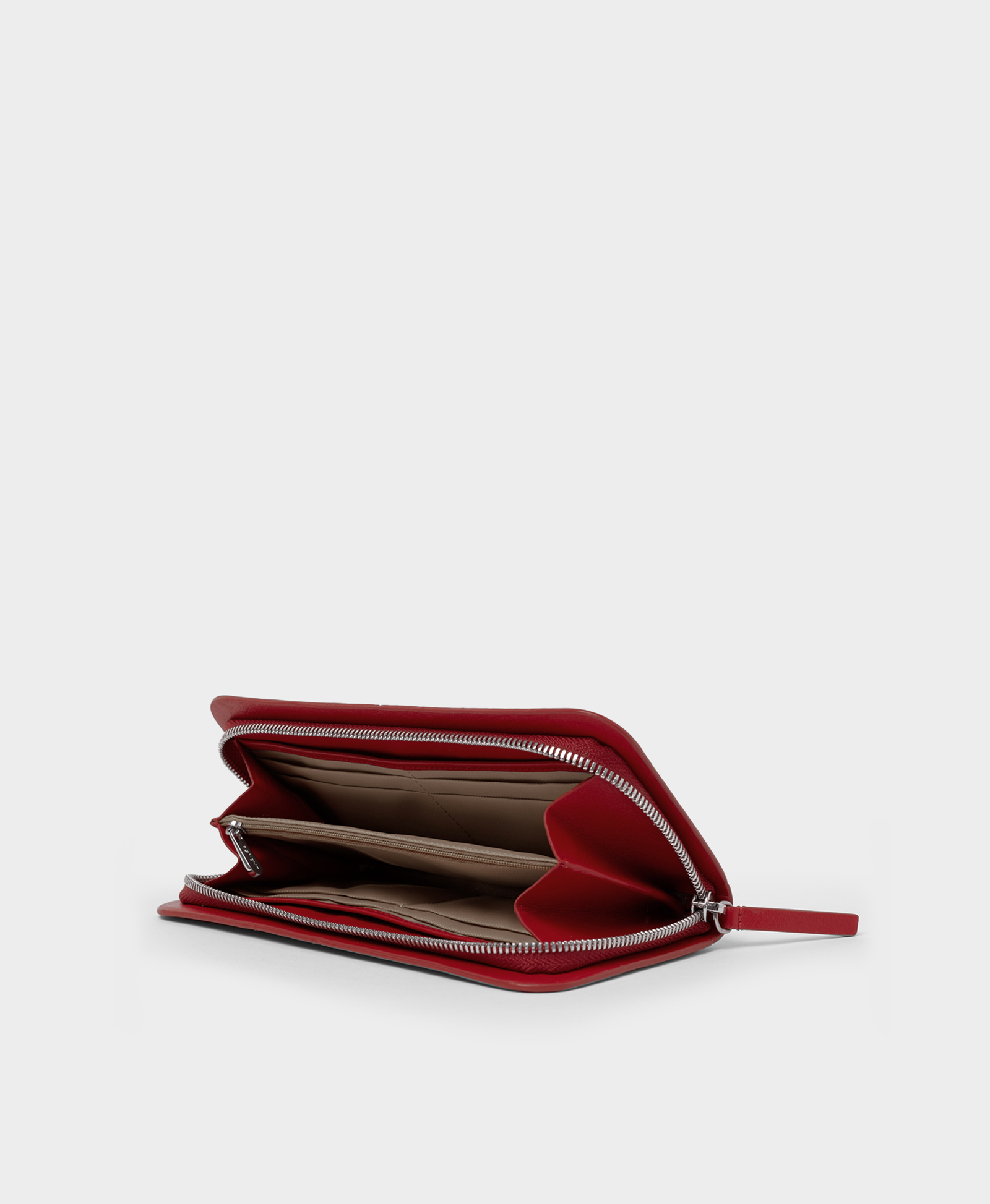 Кошелек на молнии. Цвет: Красный. Вид 4