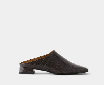 

МЮЛИ НА НИЗКОМ КАБЛУКЕ, Тёмно-коричневый крокодил, Мюли 25126B-01-01