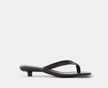 

ВЬЕТНАМКИ НА КАБЛУКЕ, Тёмно-коричневый крокодил, Босоножки 25092-02-05