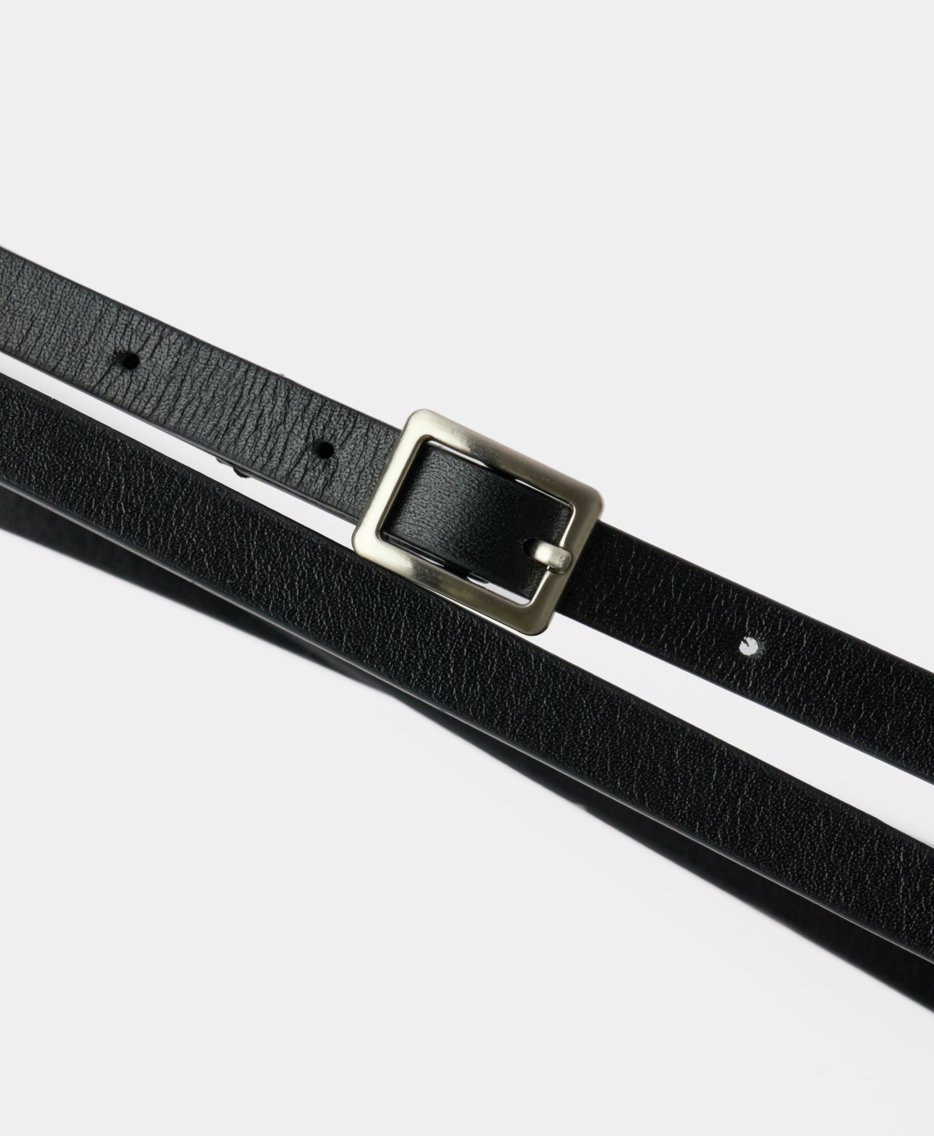 ремень с прямоугольной пряжкой. Цвет: black. Вид 4