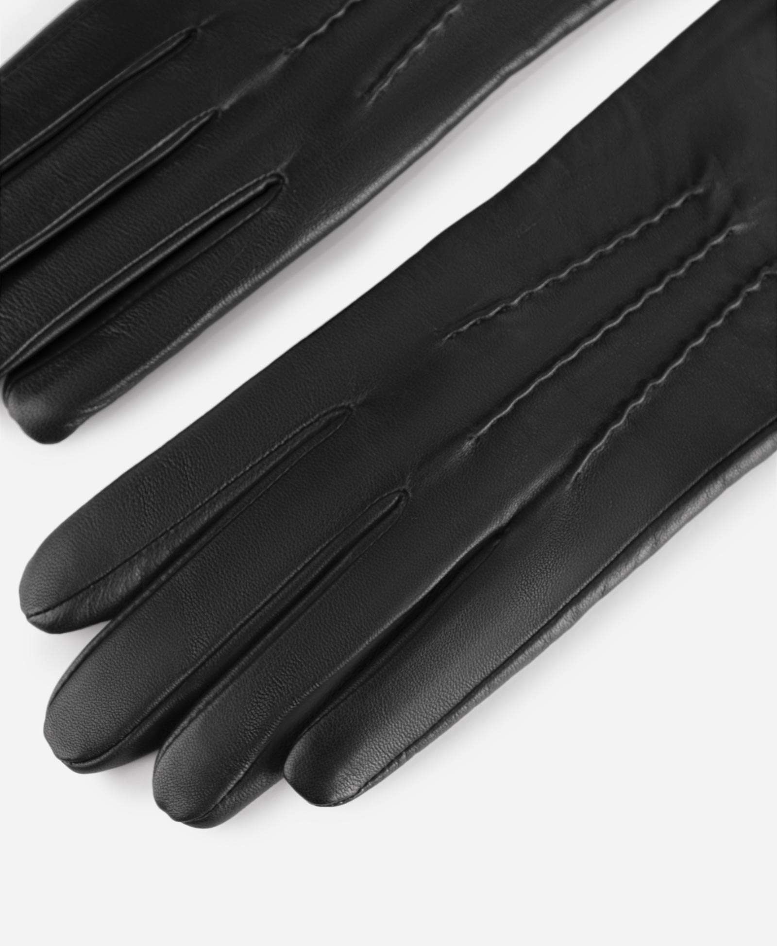 ДЛИННЫЕ ПЕРЧАТКИ С ПОДКЛАДКОЙ ИЗ ШЕРСТИ. Цвет: черный. Вид 2