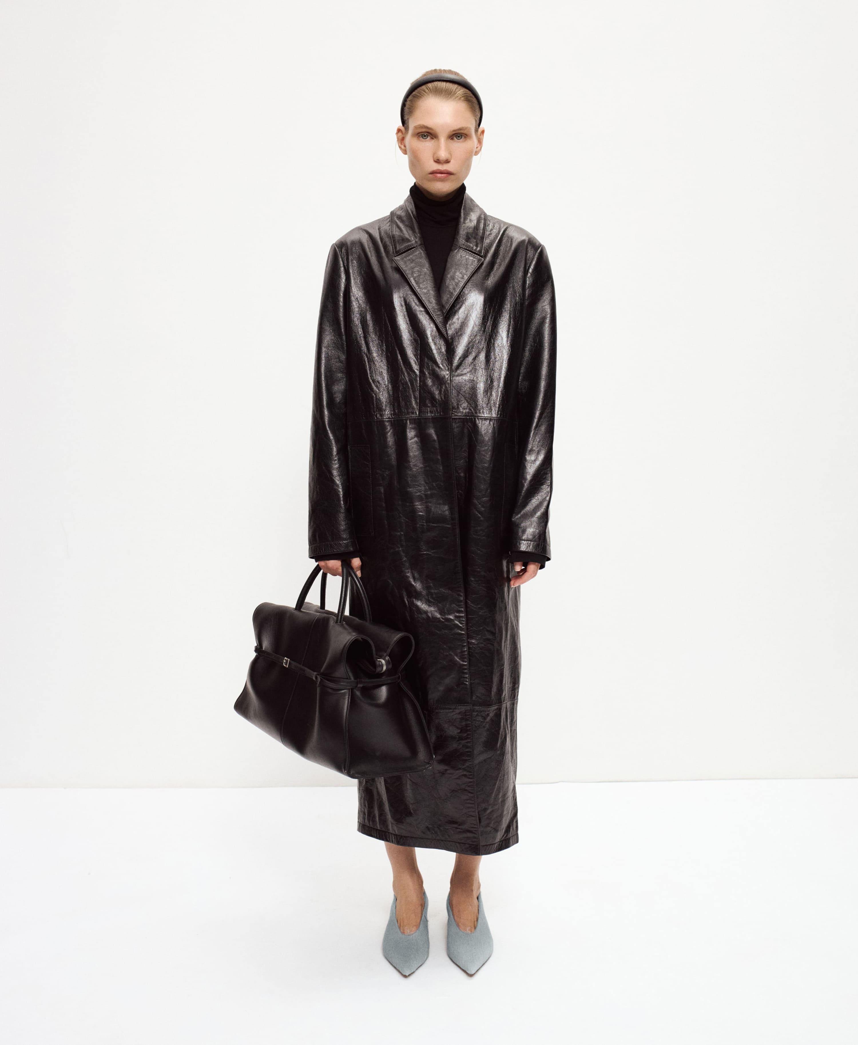 Лодочки из меха. Цвет: dusty sky. Вид 6