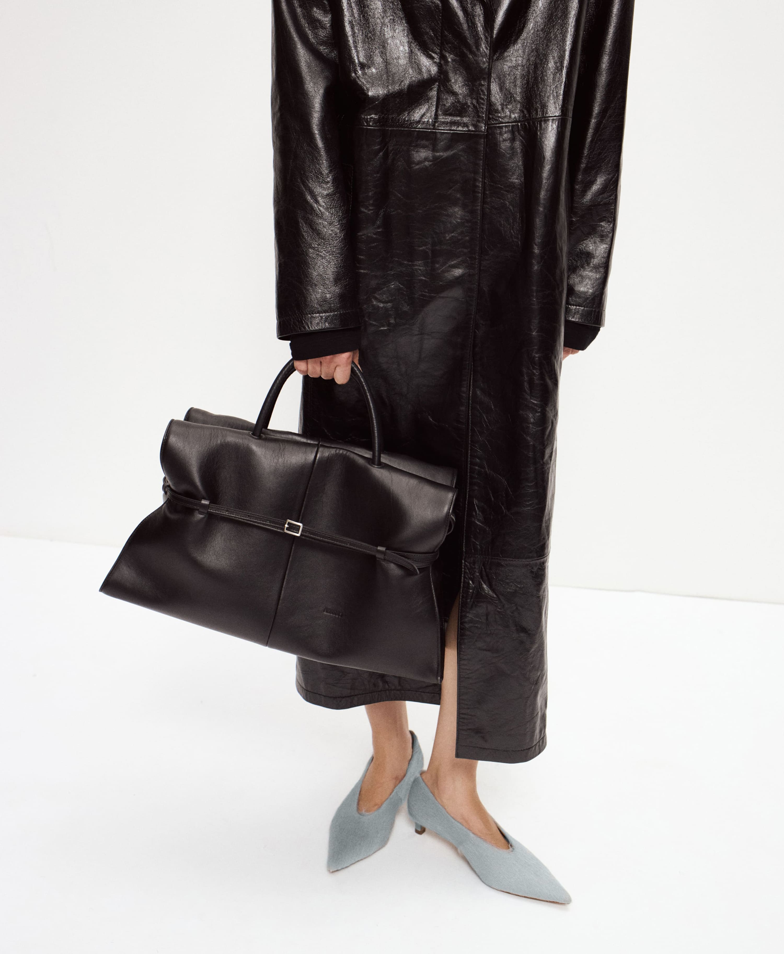 Лодочки из меха. Цвет: dusty sky. Вид 2