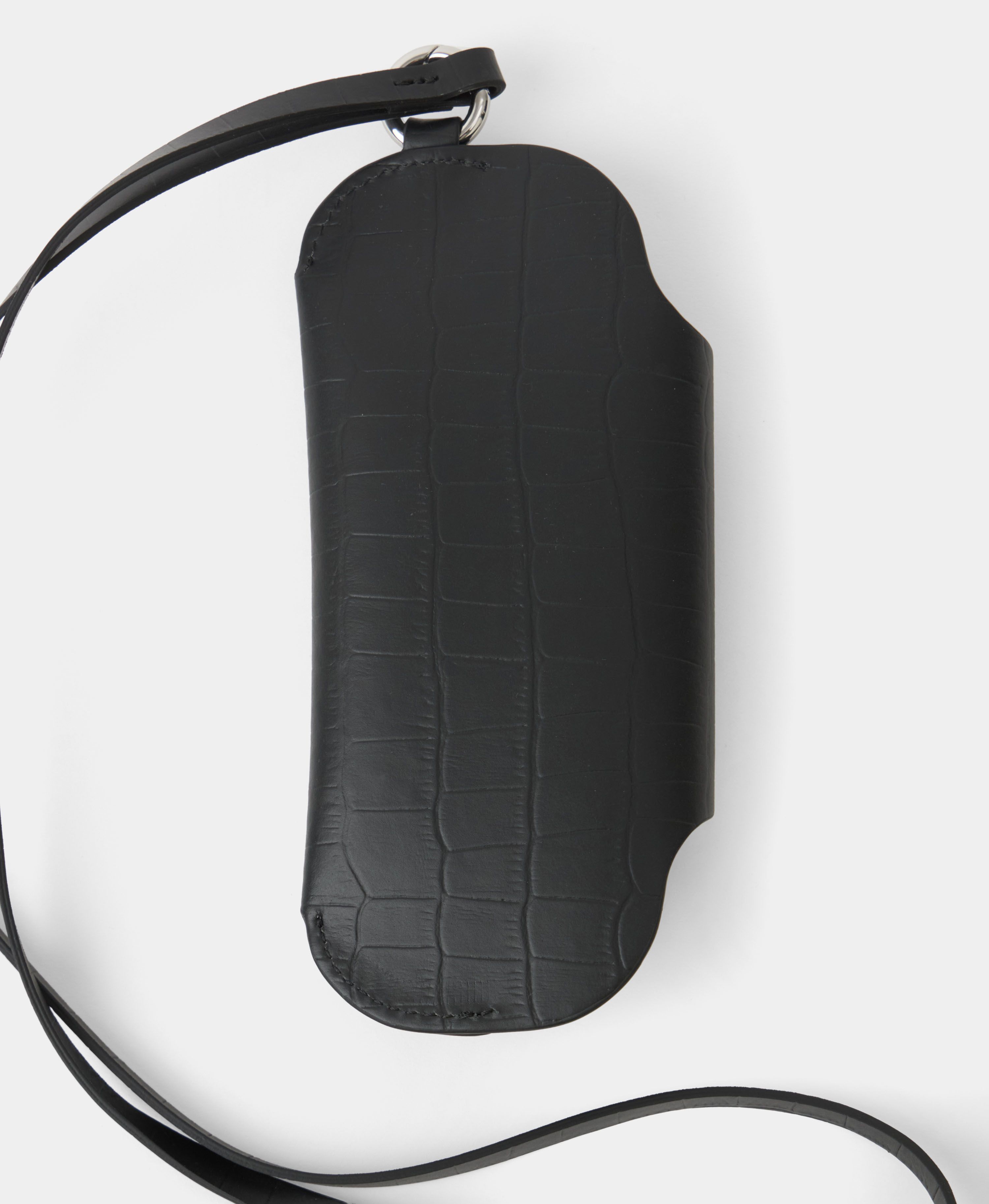 Футляр для очков. Цвет: black croco. Вид 4