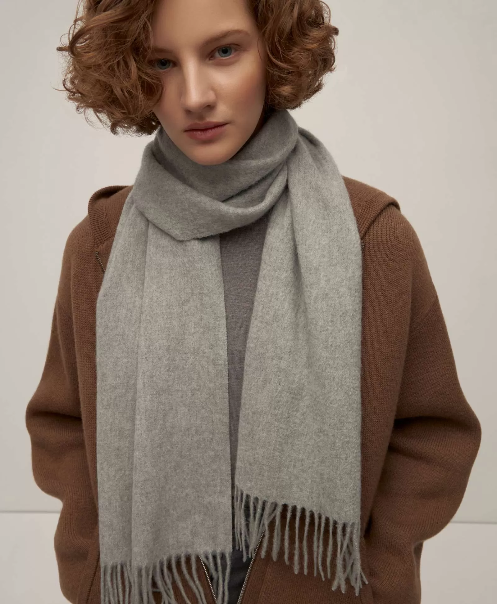 Шарф из кашемира. Цвет: grey. Вид 3