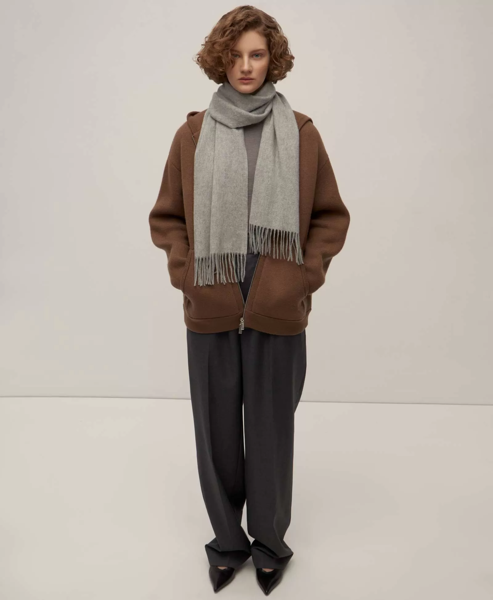 Шарф из кашемира. Цвет: grey. Вид 2