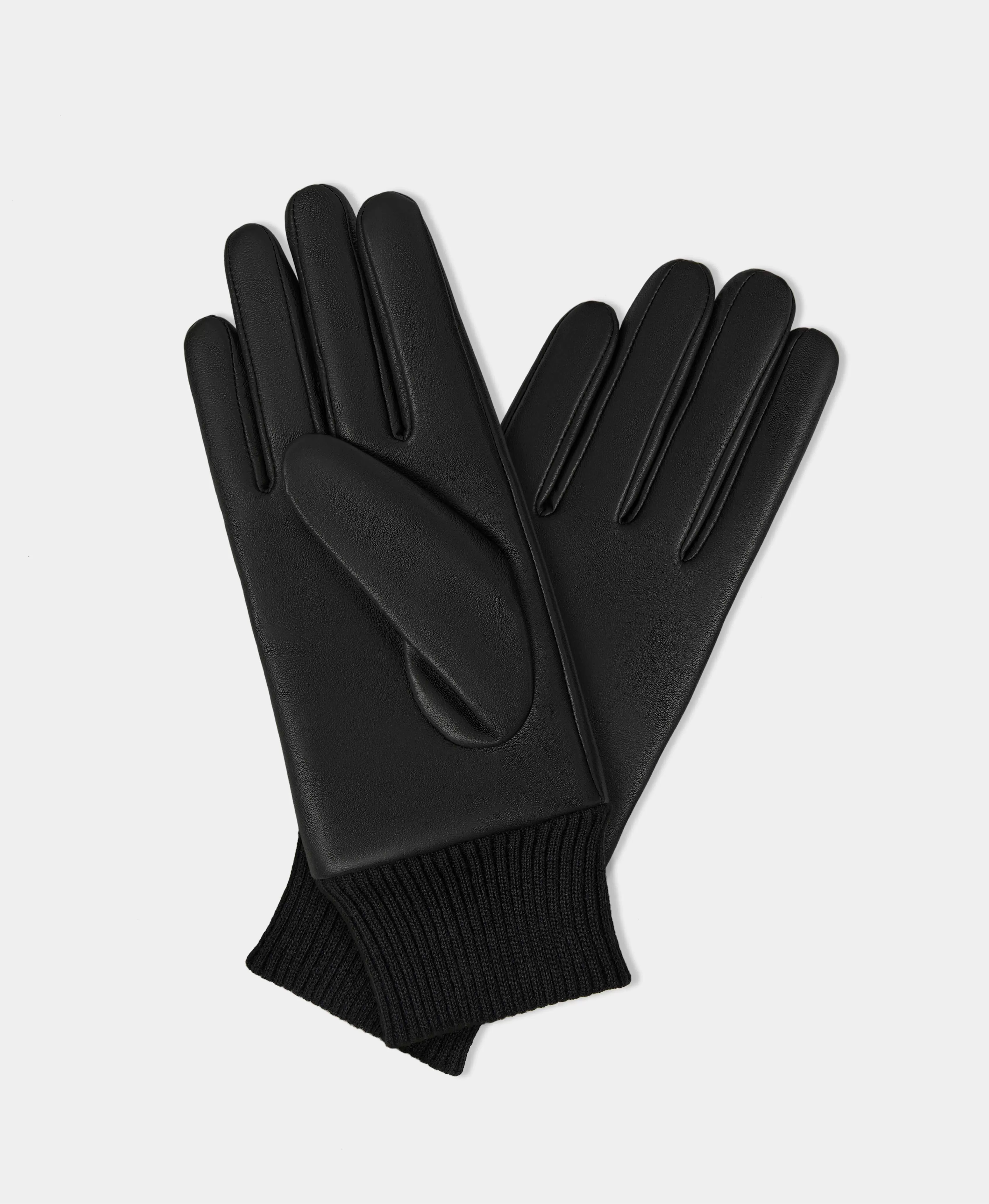 ПЕРЧАТКИ С ТЕКСТИЛЬНОЙ МАНЖЕТОЙ. Цвет: black. Вид 4