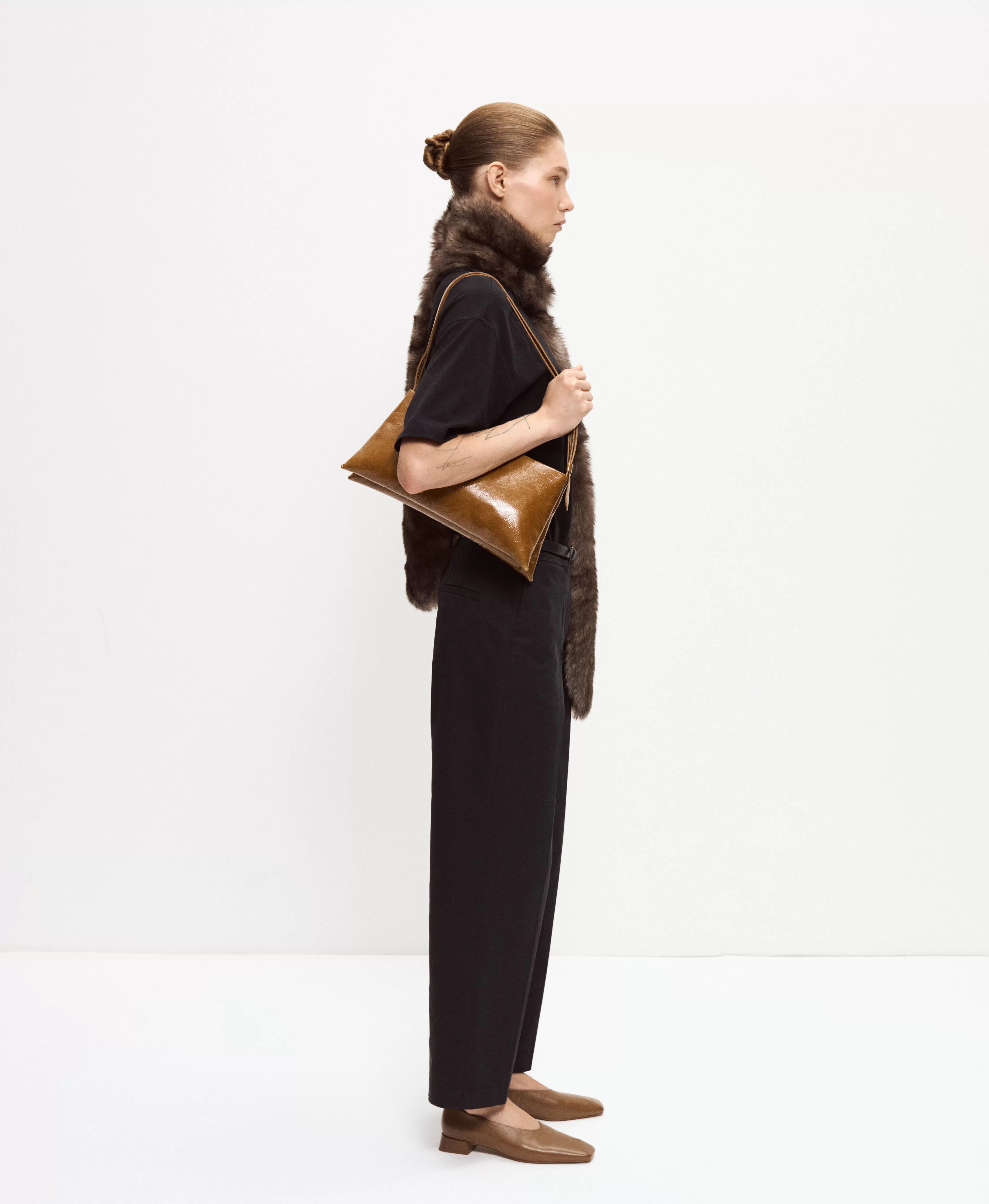 Балетки из гладкой кожи. Цвет: toffee. Вид 3