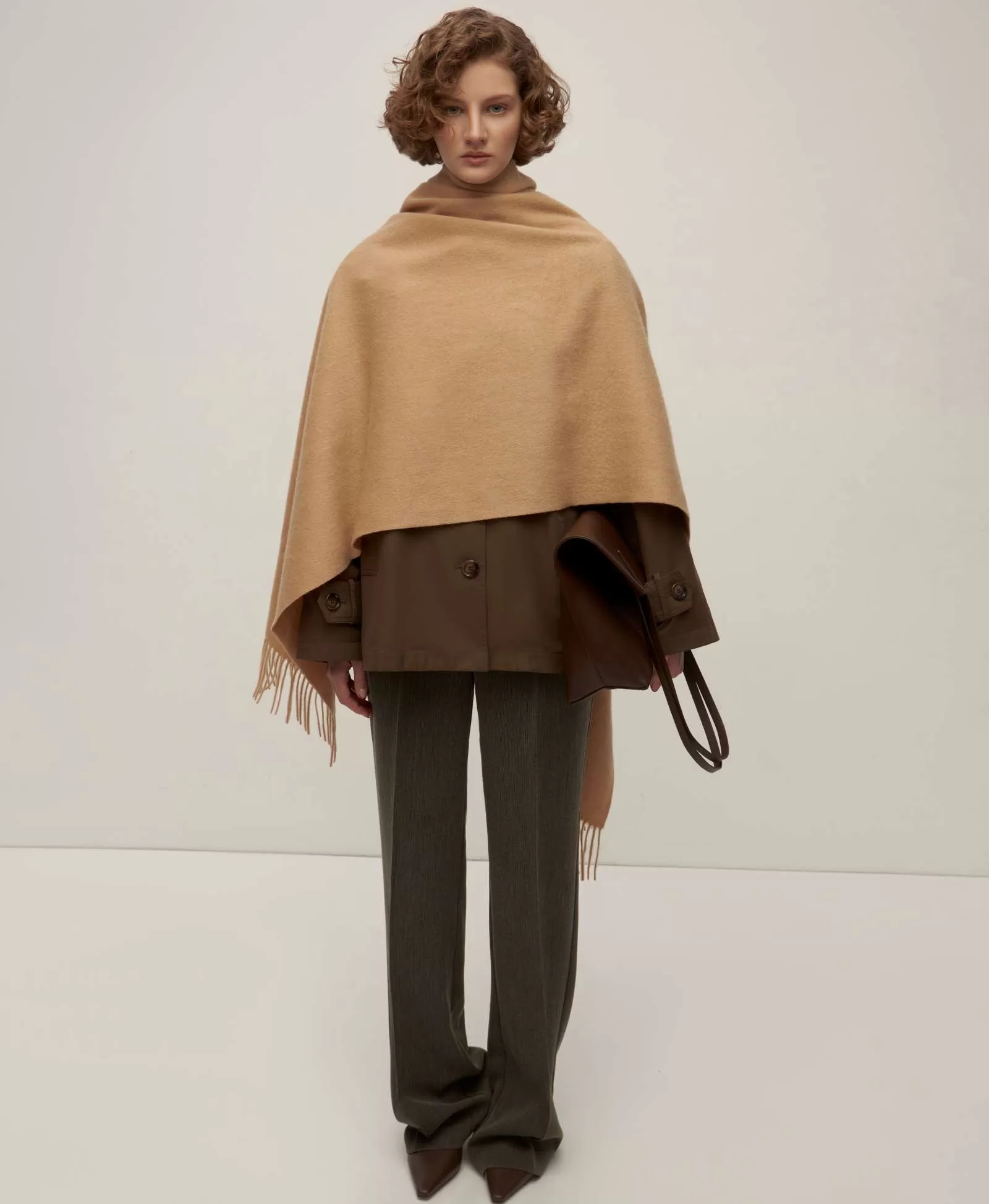 Шарф из шерсти. Цвет: beige. Вид 2